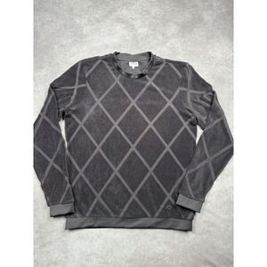 Armani Collezioni Sweater Mens XS Gray Diamond Pattern Crewneck Pullover‎ Italy